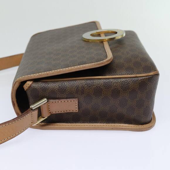 CELINE Macadam Canvas Shoulder Bag Pvc Leather Brown Gold - Picture 5 of 12
